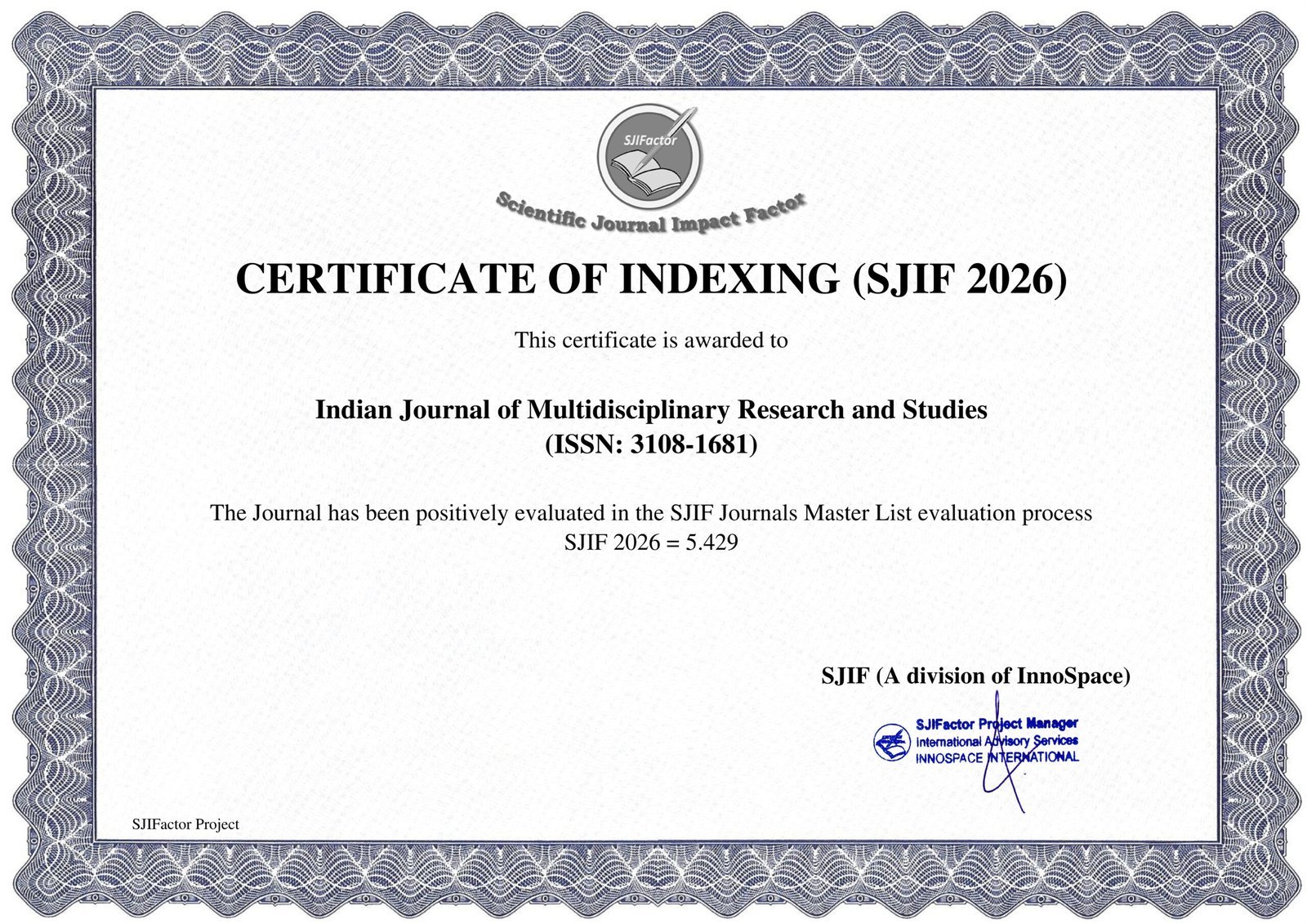 IJMRS Impact Factor